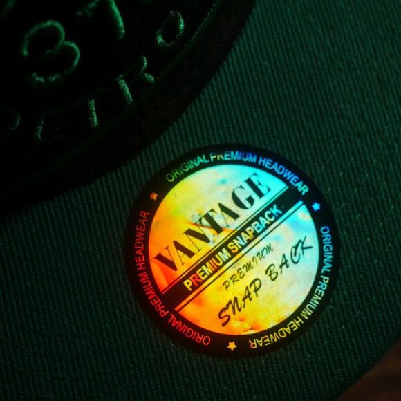 Detroit Spellout Vantage Premium Snap Back Hat Black / green - Picture 5 of 5